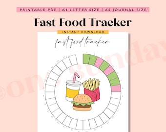 Fast Food Tracker: A5 Printable Journal Page (PDF Download)