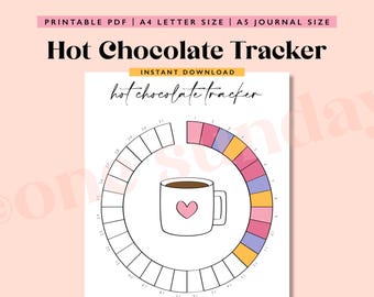 Hot Chocolate Tracker: Printable A5 Journal Page (Digital Download)