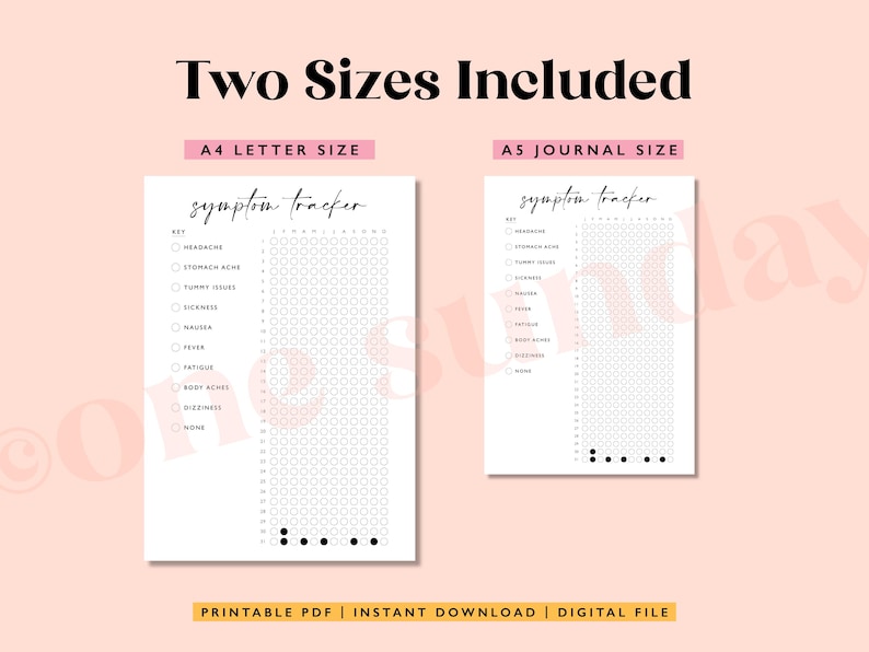 Symptom Tracker: Printable Health Journal (A4/A5 PDF) - Etsy