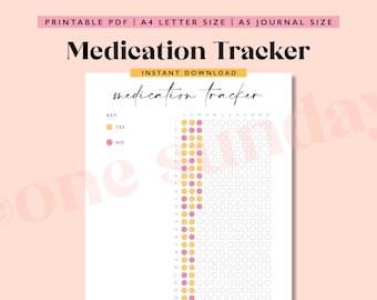 Yearly Medication Tracker: A5 Printable Journal Page (Digital Download)