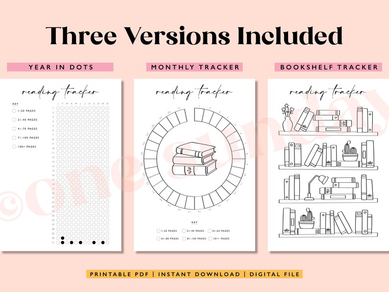Reading Habit Tracker Bundle: Printable A5 Journal Pages (PDF) - Etsy
