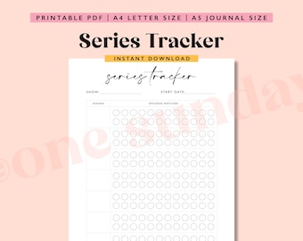Series Tracker, A5 Journal Page Printable, Series Habit Tracker, Printable Journal Page, Planner Page, Printable Digital Series Tracker