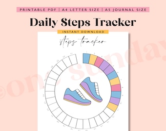 Daily Steps Tracker: A5 Printable Journal Page (PDF Download)