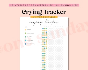 Crying Tracker: Printable A5 Journal Page (Digital Download)