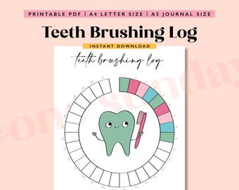 Teeth Brushing Tracker: A5 Printable Journal Page (PDF)