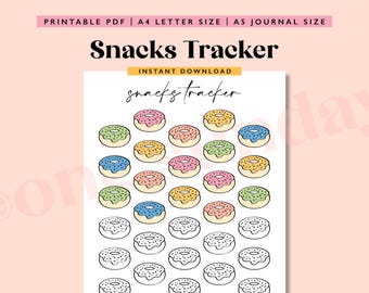 Snacks Tracker: A5 Printable Food Journal (PDF)