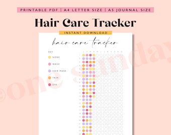 Registro de cuidado capilar: Registro de hábitos anual imprimible (Descarga PDF A4/A5)