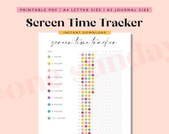 Screen Time Tracker: Printable A5 Journal Page (Digital Download)