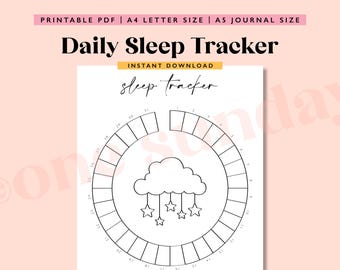Registro mensual del sueño: Diario A5 imprimible (descarga digital)