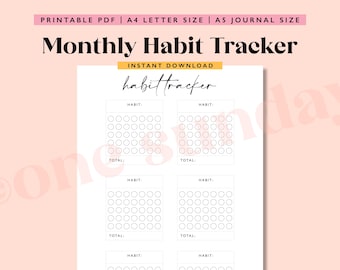 Monthly Habit Tracker: A5 Journal Printable (PDF)