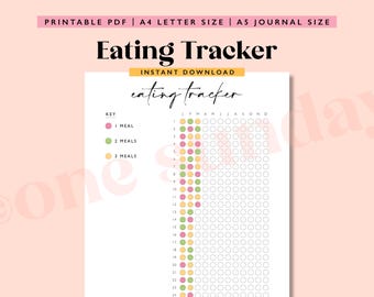 Yearly Eating Tracker: A5 Printable Food Journal (PDF Download)
