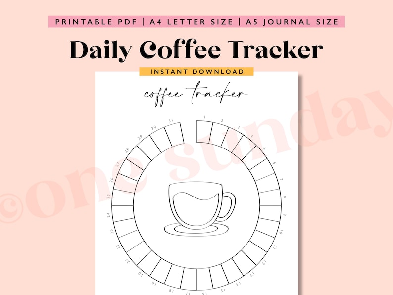 Buy Coffee Tracker, A5 Journal Page Printable, Daily Coffee Habit ...