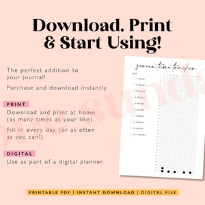 May include: Printable screen time tracker with a black and white design. The tracker has a column for each day of the week and rows for each hour of the day. The tracker is designed to help people track their screen time.