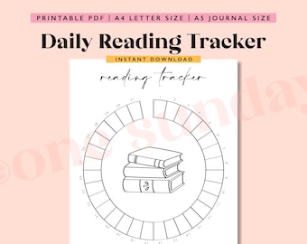 Reading Tracker, A5 Journal Page Printable, Daily Reading Habit Tracker, Printable Journal Page, Planner, Health Tracker, Reading Tracker