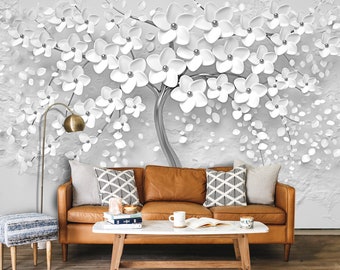 3d floral wallpaper etsy