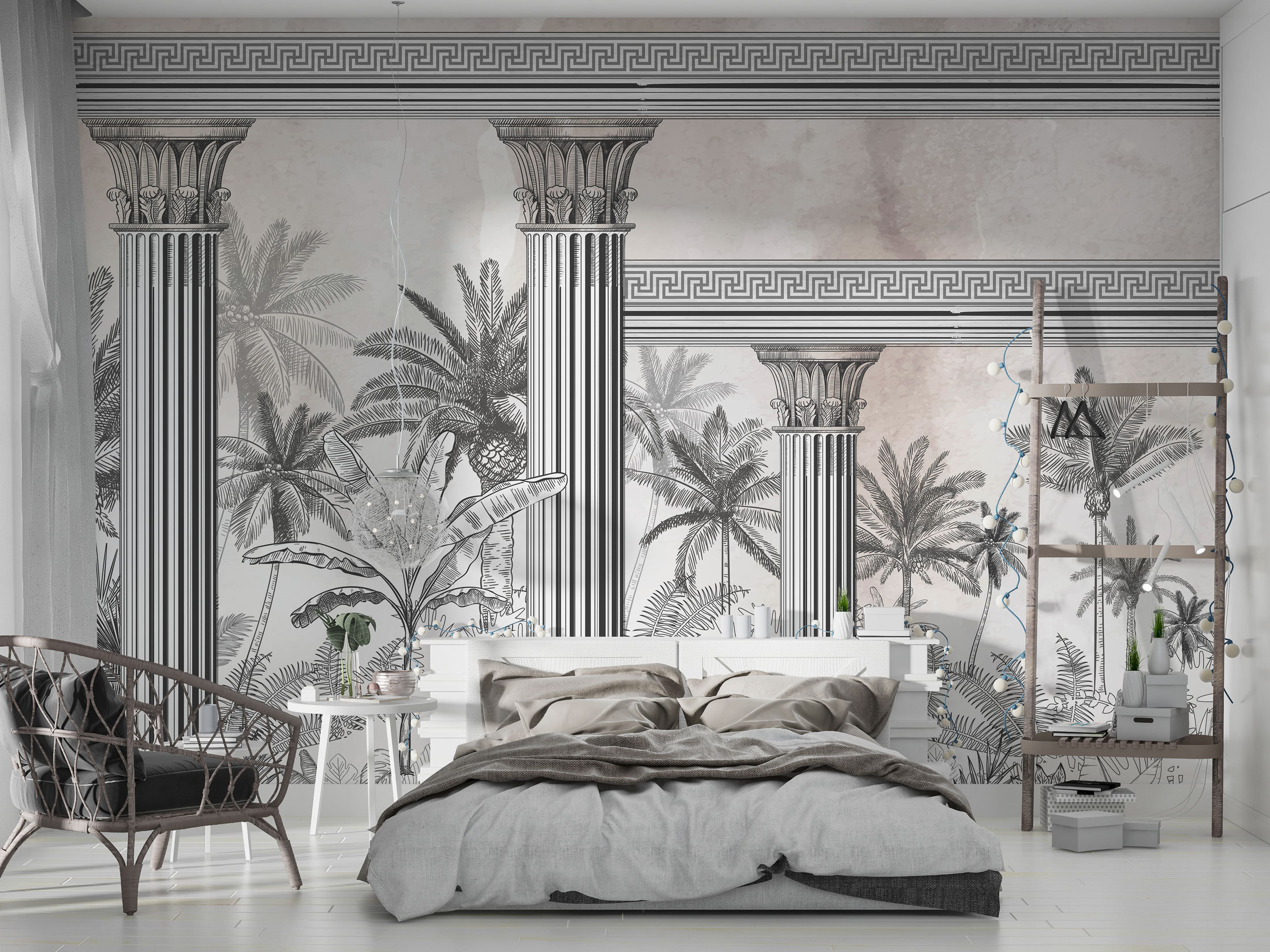 Historical Columns Wallpaper Kitchen Living Room Antique And | Etsy