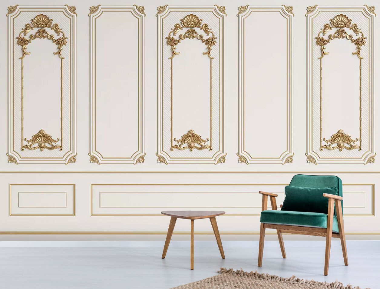 3D Gold Wooden Panel Wallpaper Removable Wall Mural Gold | Etsy