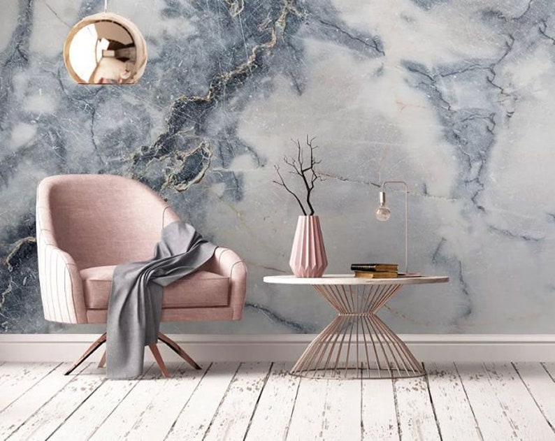Marble Stone Wallpaper Wall Mural Art Decor Living Room | Etsy