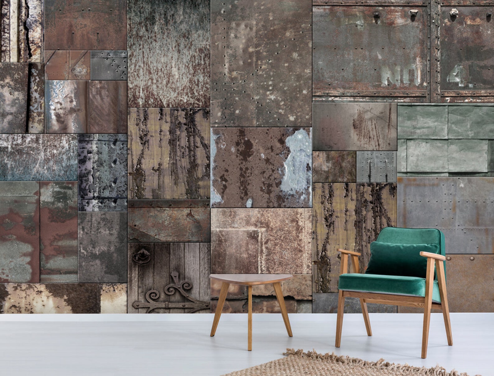 Industrial Design Wallpaper Office Wall Mural Rusty Looks | Etsy