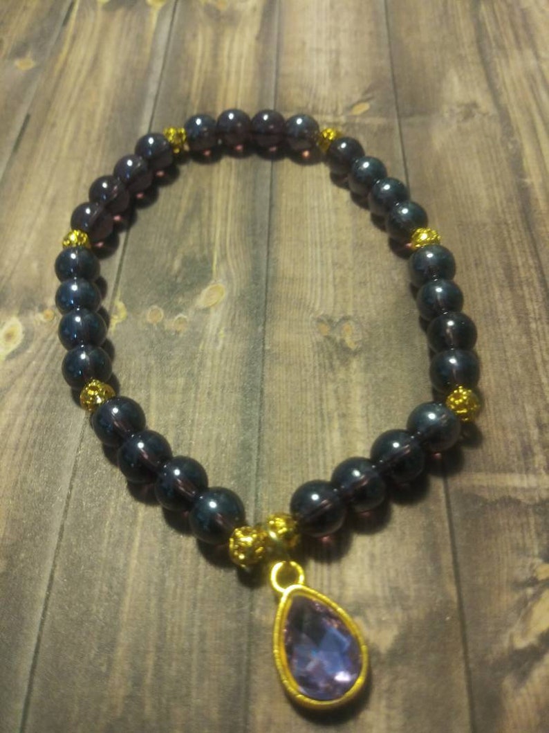 Elastic Beaded Bracelets with Charm or Statement Bead Etsy