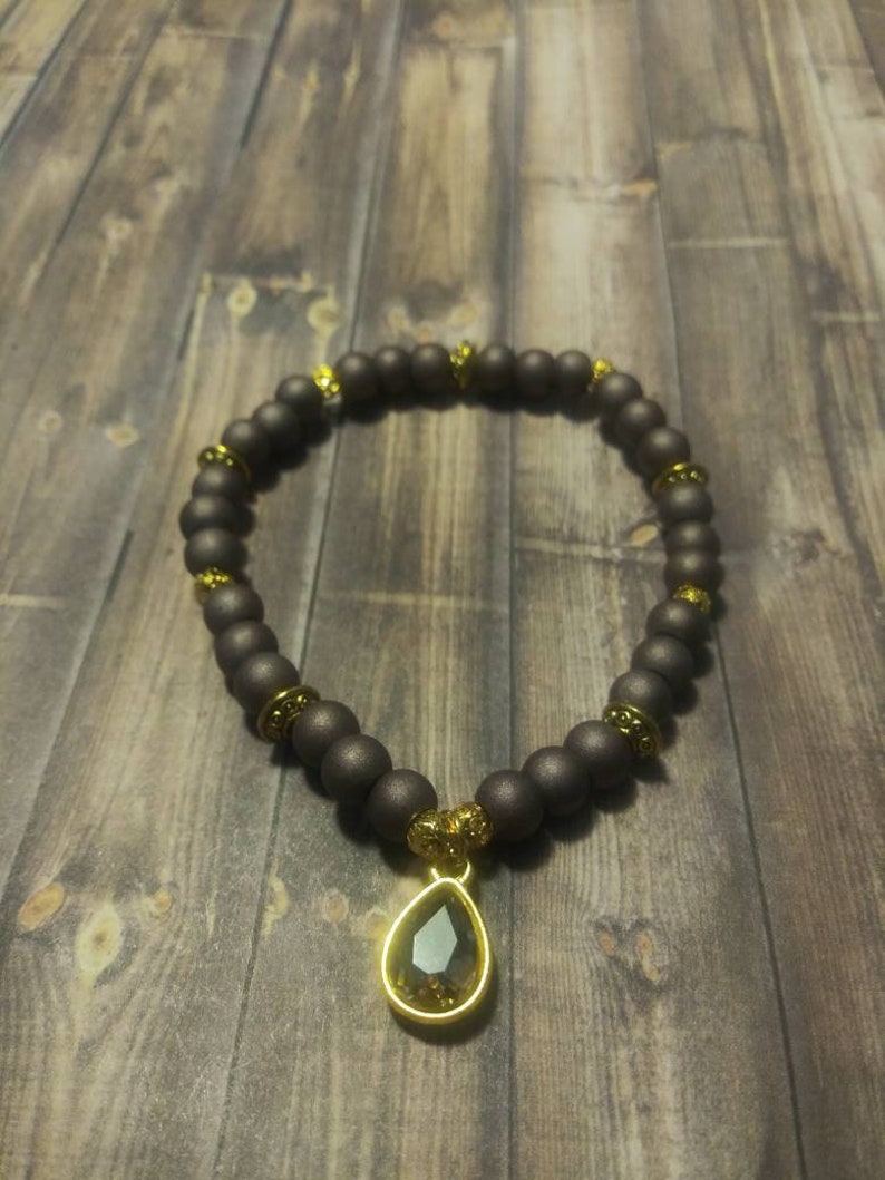 Elastic Beaded Bracelets with Charm or Statement Bead Etsy