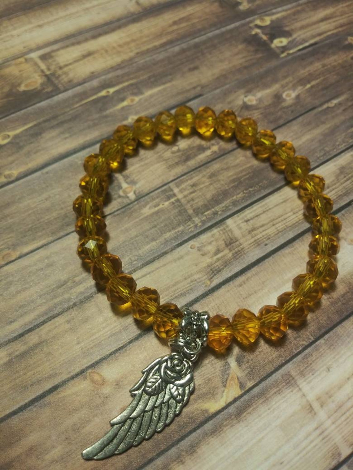 Handmade Elastic Beaded Bracelets with Charms Etsy