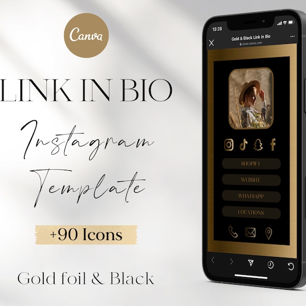 Link in Bio Template, Instagram Landing Page, Instagram Bio Link, Mini Website, Linktree Alternative, Gold Instagram, Instagram Booster