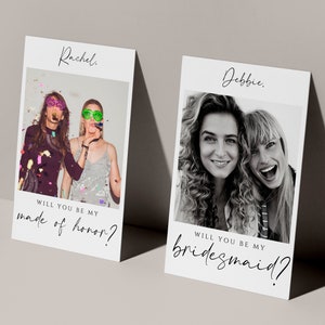 Will You Be My Bridesmaid, Bridesmaid Proposal Card Template, Bridesmaid Photo Card, Editable Maid Of Honor Proposal,Personalised Bridesmaid