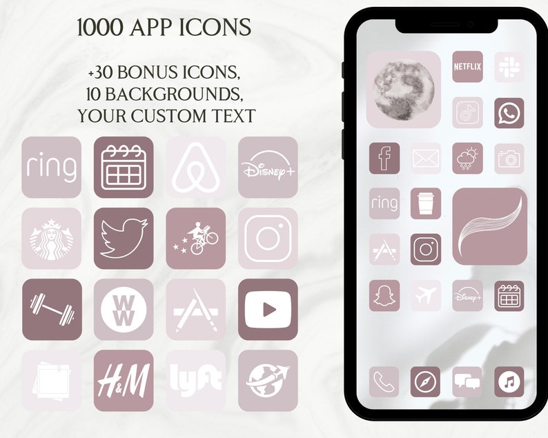 Pastel App Icons Ios 14 App Icons Blush Pink App Icons Etsy