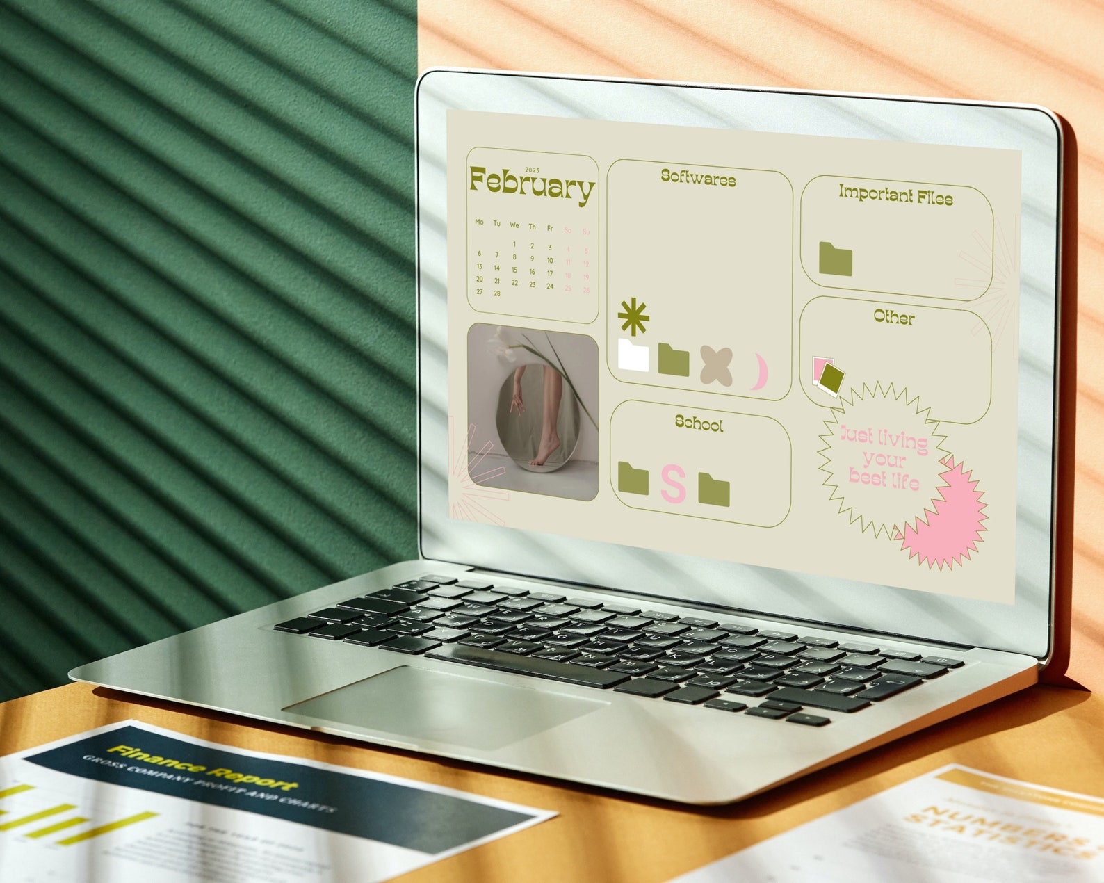 Desktop Wallpaper Organizer Computer Organizer Background Etsy