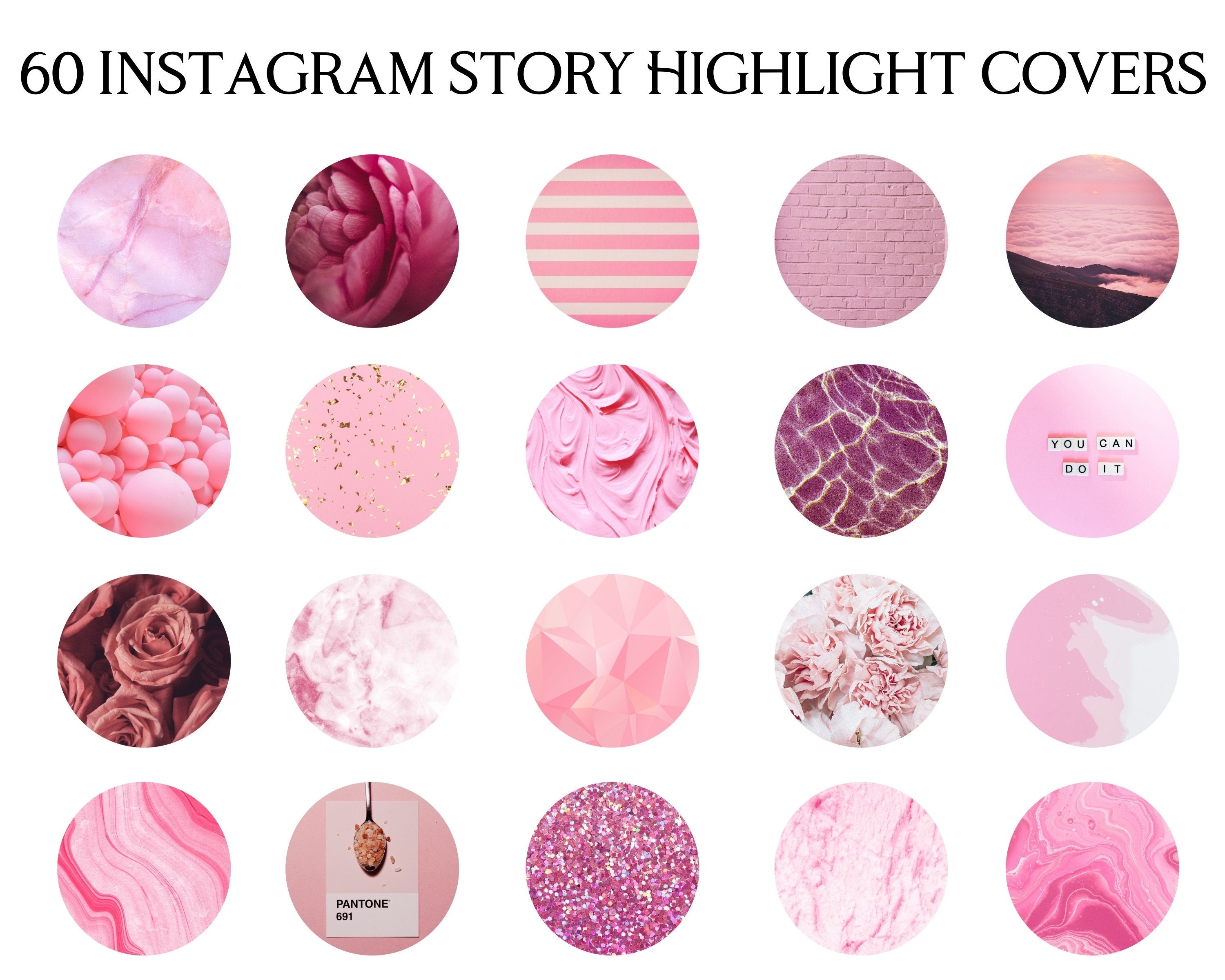 Instagram Story Highlight Icons Pink Highlights Minimalist | Etsy