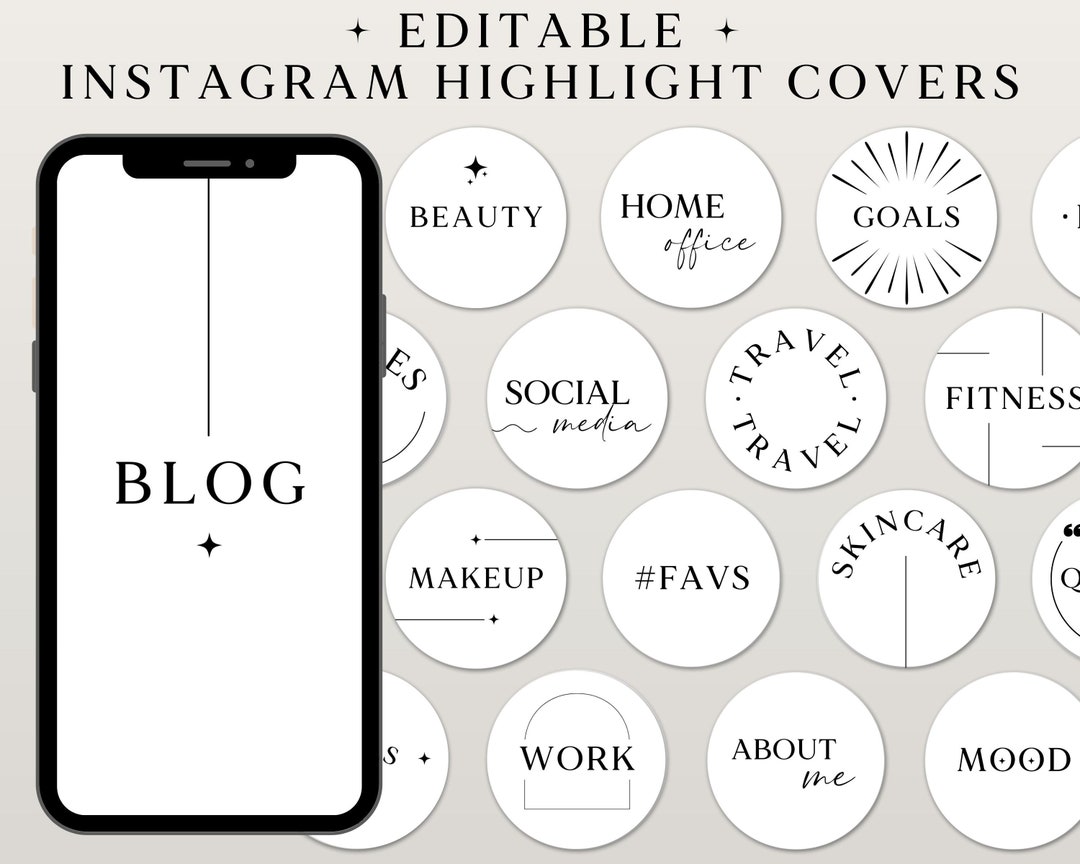 Instagram Highlight Covers, White Covers for Instagram, Minimalist ...