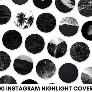 100 Instagram Highlight Covers, Black Instagram icons, Dark highlights, Minimalist instagram story, Marble Insta covers, Social media icons