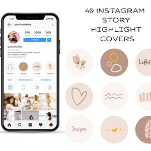 40 Instagram Story Highlight Icons Boho Instagram Beige - Etsy