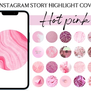 Instagram Story Highlight Icons, rosa Highlights, minimalistische Instagram, Marmor Insta Abdeckungen, Glitter Instagram Icons, Hot pink IG Icons