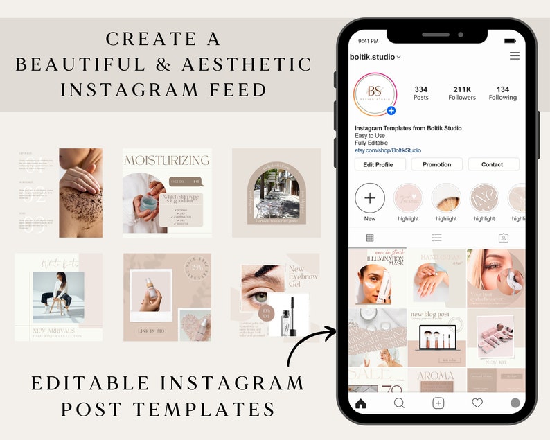 Instagram Post Template Nude Instagram Template Blogger - Etsy