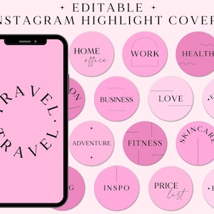 Portadas destacadas de Instagram rosas, portadas minimalistas para Instagram, iconos de Instagram de palabras, iconos para Instagram, portadas de historias de Instagram de texto