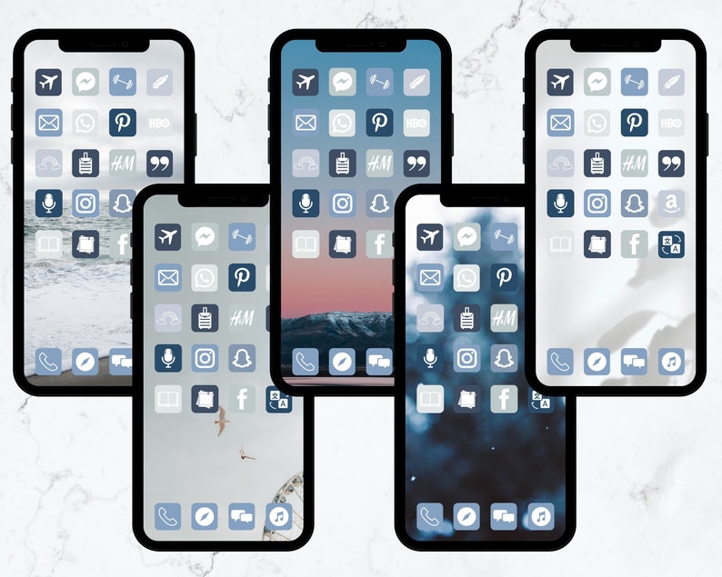 Blue Aesthetic icons iPhone iOS 14 App Icons Blue App Etsy Blue Aesthetic icons iPhone iOS 14 App Icons Blue App Etsy