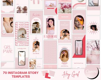 Pink Instagram Story Templates, Instagram Stories Canva, Engagement Instagram Branding, Business Coach Insta Stories, Red Boss Insta Blogger