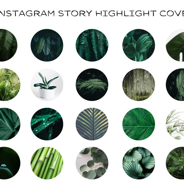 Greenery Instagram Story Highlight Icons, Instagram covers, Green highlights, Minimalist instagram, Social media icons, Nature IG highlights