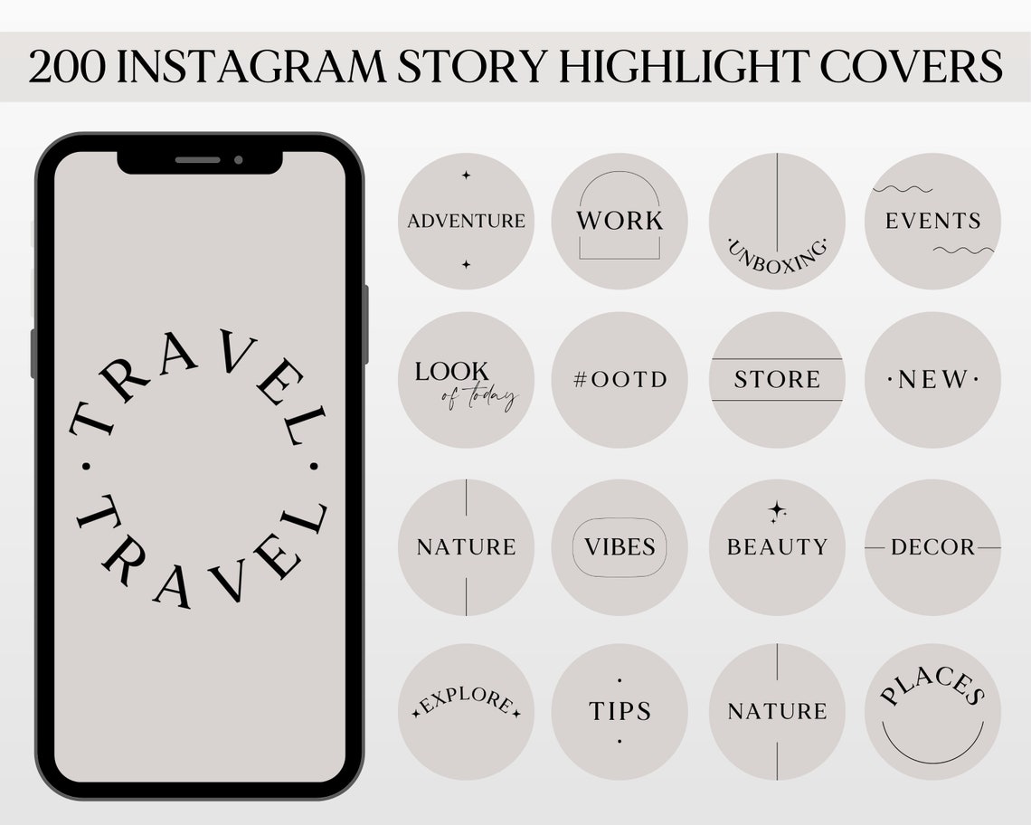 Instagram Highlight Covers Minimalist Covers for Instagram | Etsy