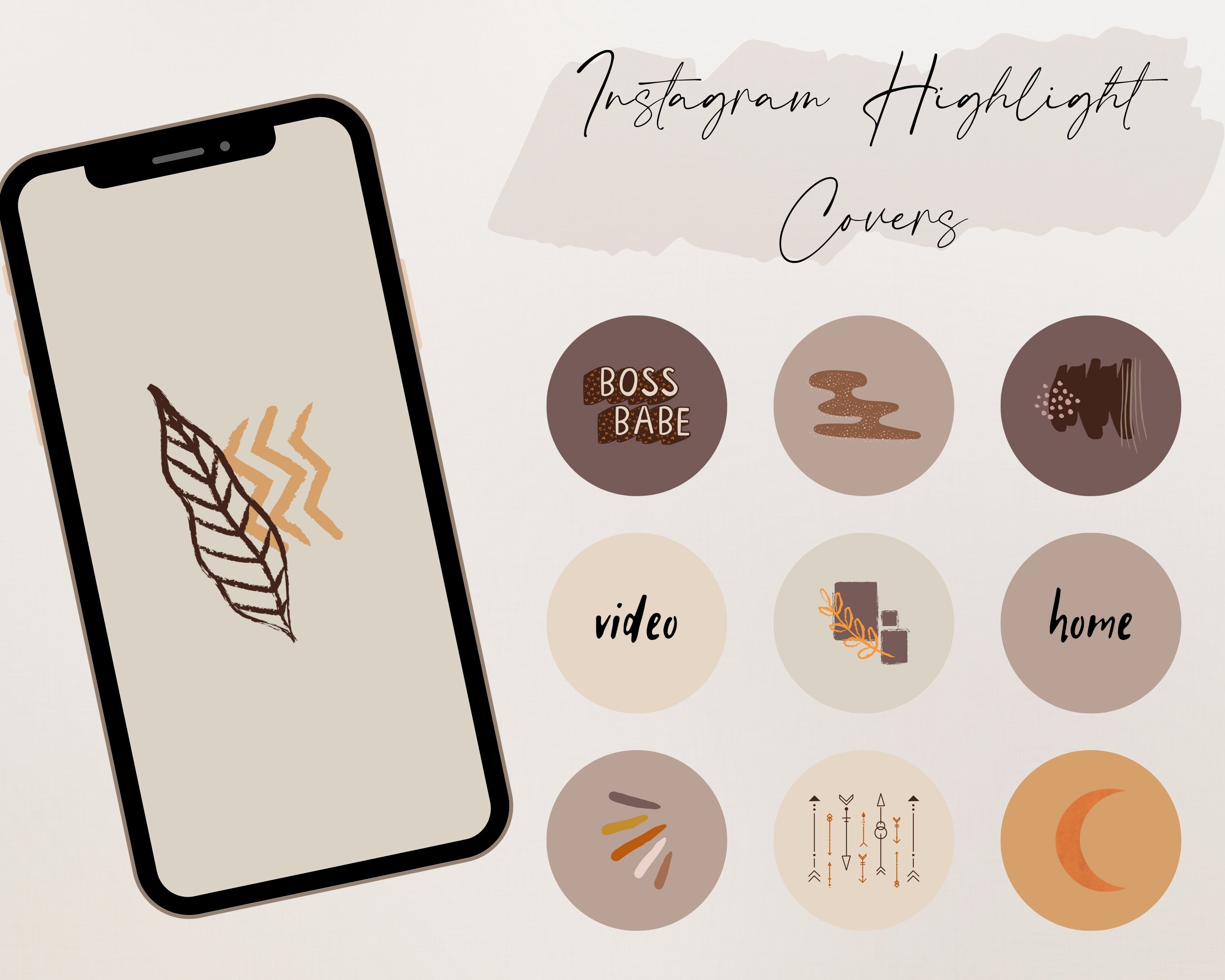 60 Instagram Highlight Covers Instagram icons Boho | Etsy