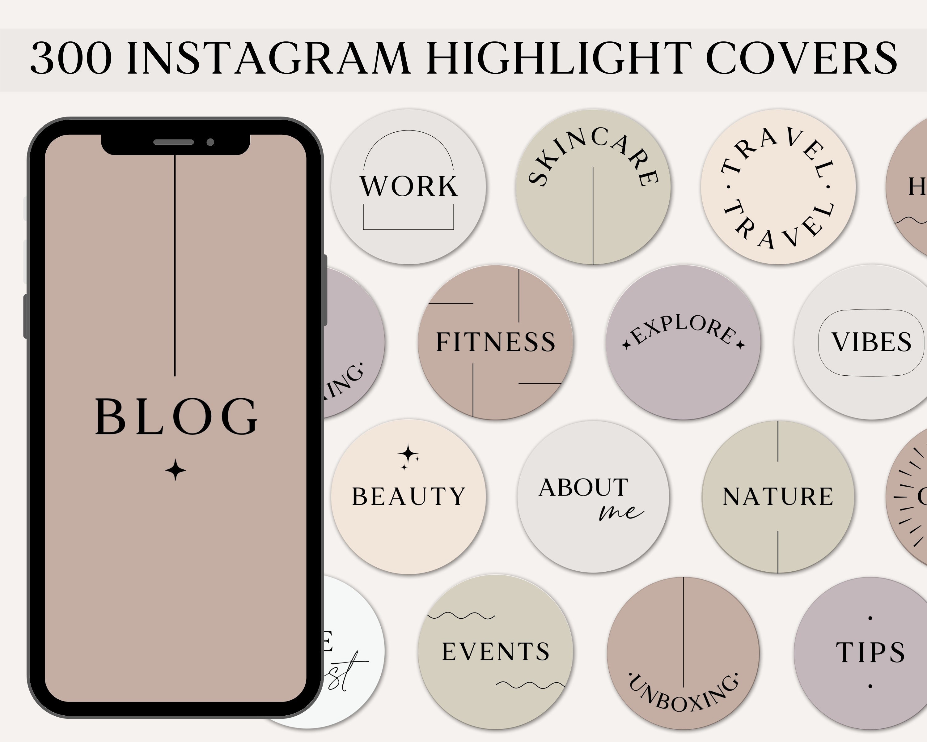 Boho Instagram Highlight Covers Minimalist Covers for - Etsy