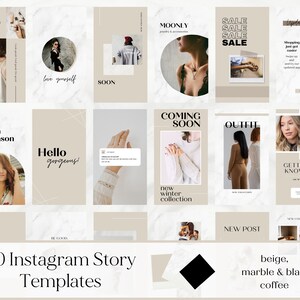 Neutral Instagram Story Templates, Instagram Feed Templates, Beige IG Templates, Instagram Stories Templates for Canva, Engagement Booster