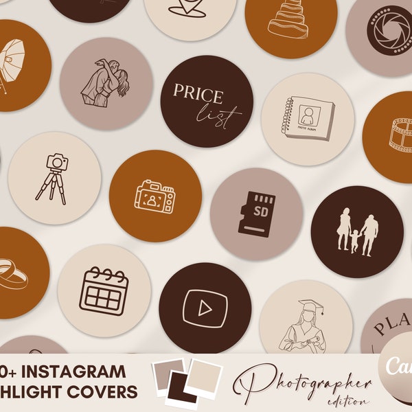 Photography Instagram Highlight Covers, Photography Instagram icons, Instagram Story Highlights Covers, Boho Insta Covers for Photographer