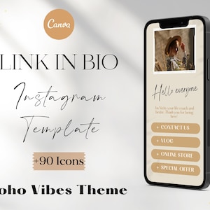 Link in Bio Template, Instagram Landing Page, Boho Instagram, Instagram Bio Link, Mini Website, Linktree Alternative, Instagram Booster