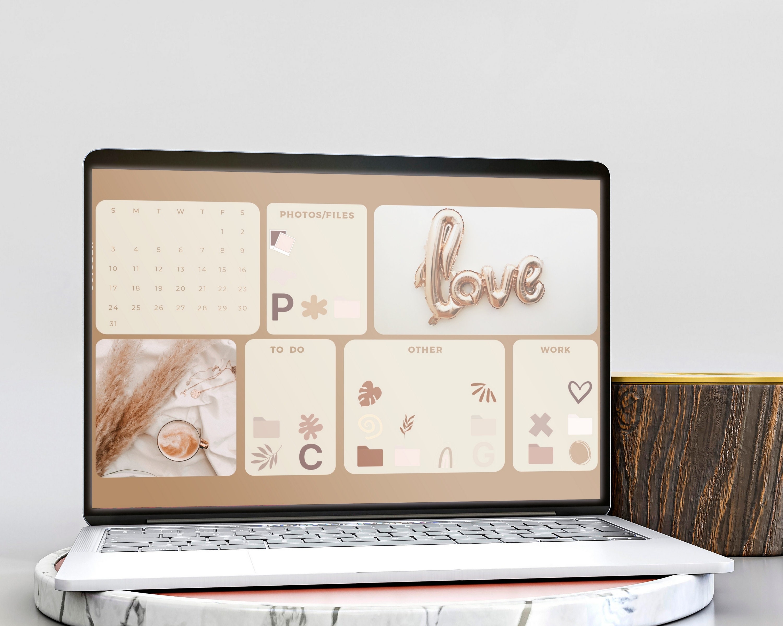 Desktop Wallpaper Organizer Computer Organizer Background Etsy UK