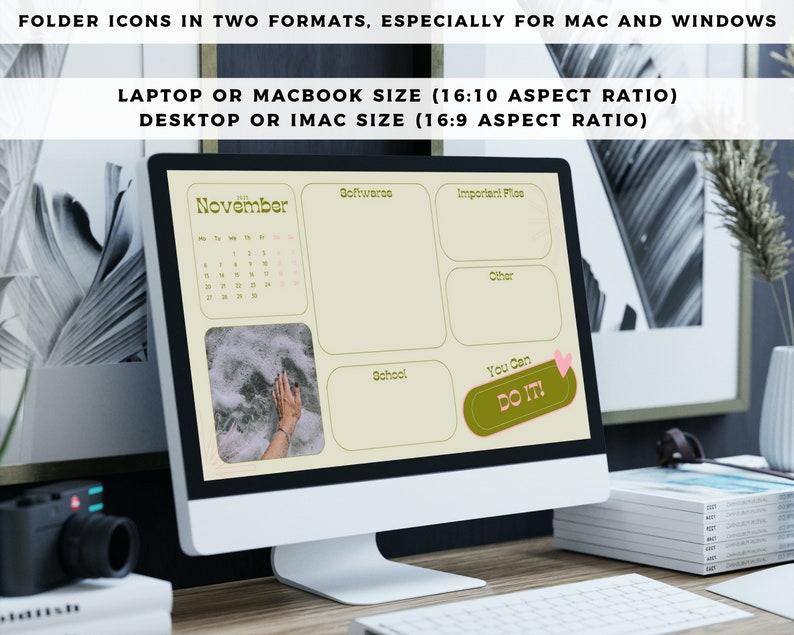 Desktop Wallpaper Organizer Computer Organizer Background Etsy