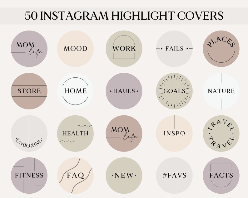 Boho Instagram Highlight Covers Minimalist Covers for - Etsy