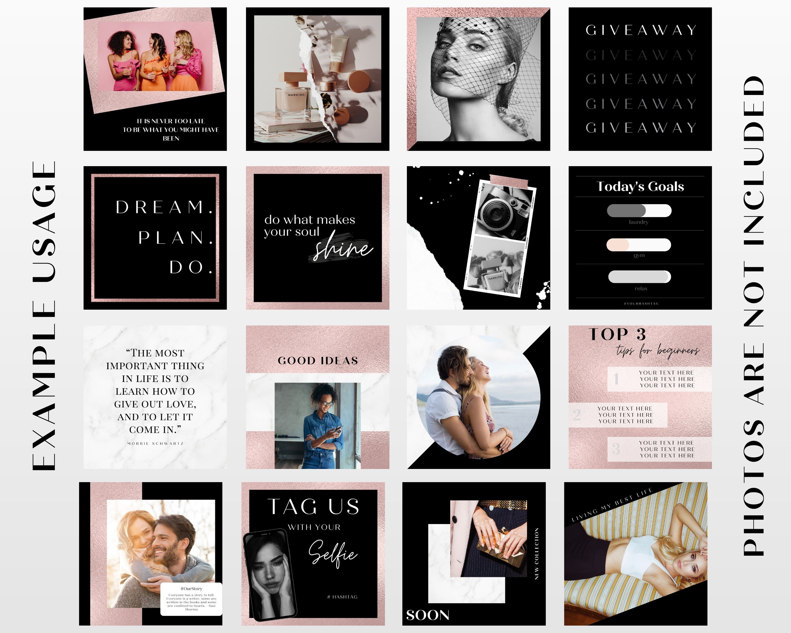 Editable Instagram Template Pack, Instagram Post Templates for Canva ...